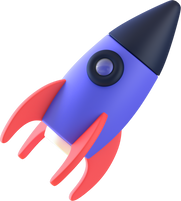 3D Floating Element Rocket